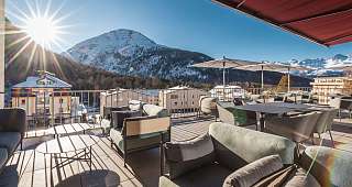 Sunstar Swiss Hotel Collection Pontresina Aussenansicht Winter Terrasse 5